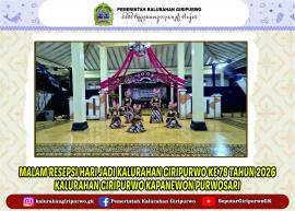 MALAM RESEPSI HARI JADI KE 78 KALURAHAN GIRIPURWO